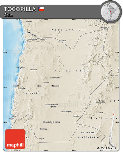 Shaded Relief Map of TOCOPILLA