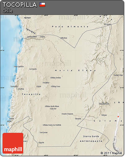 Shaded Relief Map of TOCOPILLA