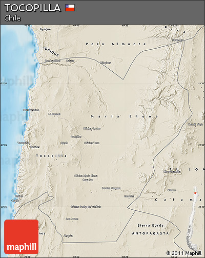 Shaded Relief Map of TOCOPILLA