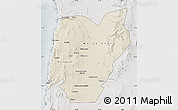 Shaded Relief Map of TOCOPILLA, lighten, semi-desaturated
