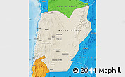 Shaded Relief Map of TOCOPILLA, political outside