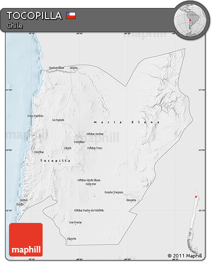 Silver Style Map of TOCOPILLA, single color outside