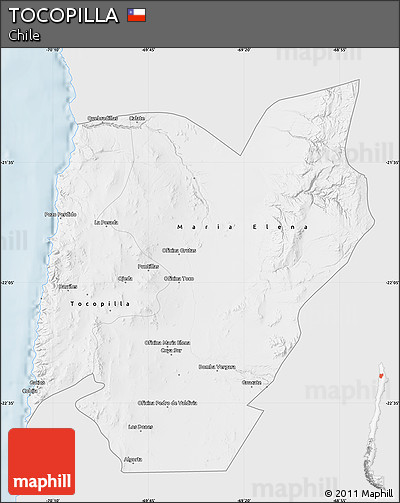 Silver Style Map of TOCOPILLA, single color outside