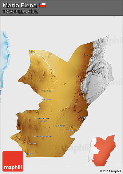 Physical 3D Map of Maria Elena, single color outside