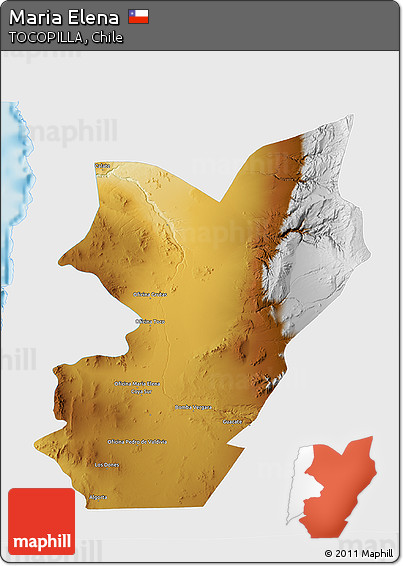 Physical 3D Map of Maria Elena, single color outside