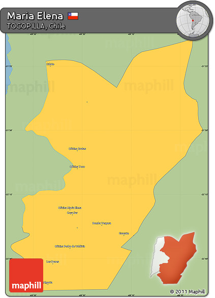 Savanna Style Simple Map of Maria Elena, single color outside