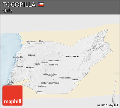 Classic Style Panoramic Map of TOCOPILLA, single color outside