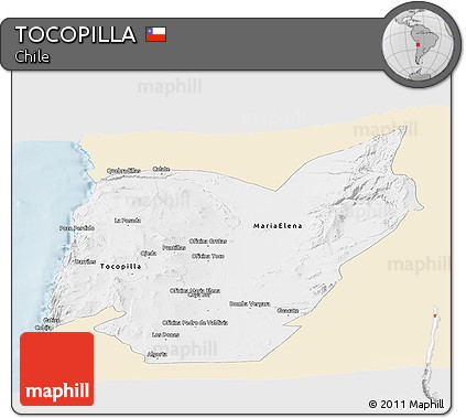 Classic Style Panoramic Map of TOCOPILLA, single color outside