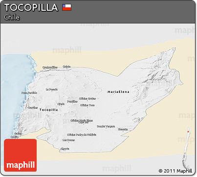 Classic Style Panoramic Map of TOCOPILLA, single color outside