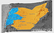 Political Panoramic Map of TOCOPILLA, darken, desaturated