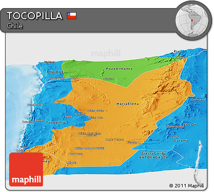 Political Panoramic Map of TOCOPILLA