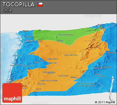Political Panoramic Map of TOCOPILLA