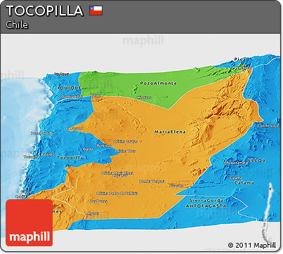 Political Panoramic Map of TOCOPILLA