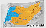 Political Panoramic Map of TOCOPILLA, lighten, desaturated