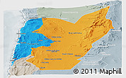 Political Panoramic Map of TOCOPILLA, lighten, semi-desaturated