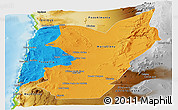 Political Panoramic Map of TOCOPILLA, physical outside