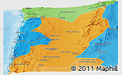 Political Panoramic Map of TOCOPILLA, political shades outside