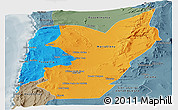 Political Panoramic Map of TOCOPILLA, semi-desaturated