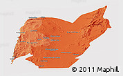 Political Shades Panoramic Map of TOCOPILLA, cropped outside