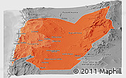 Political Shades Panoramic Map of TOCOPILLA, desaturated