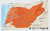 Political Shades Panoramic Map of TOCOPILLA, shaded relief outside