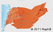 Political Shades Panoramic Map of TOCOPILLA, single color outside