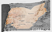 Satellite Panoramic Map of TOCOPILLA, darken, desaturated