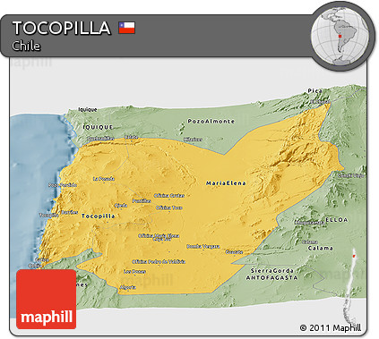 Savanna Style Panoramic Map of TOCOPILLA