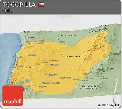 Savanna Style Panoramic Map of TOCOPILLA