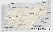 Shaded Relief Panoramic Map of TOCOPILLA, desaturated