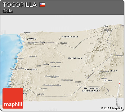Shaded Relief Panoramic Map of TOCOPILLA