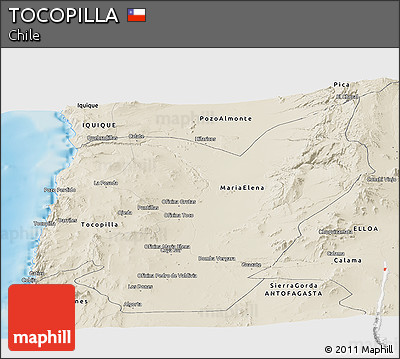 Shaded Relief Panoramic Map of TOCOPILLA