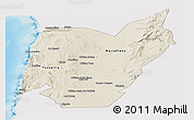 Shaded Relief Panoramic Map of TOCOPILLA, single color outside