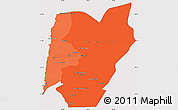 Political Shades Simple Map of TOCOPILLA, cropped outside