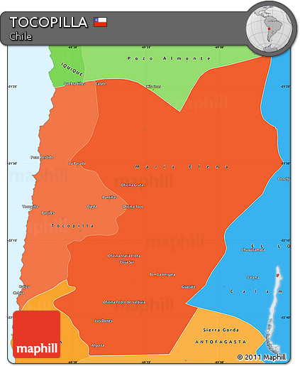 Political Shades Simple Map of TOCOPILLA