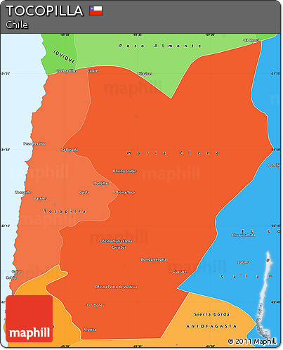 Political Shades Simple Map of TOCOPILLA