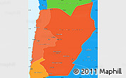 Political Shades Simple Map of TOCOPILLA, political outside