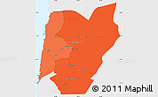 Political Shades Simple Map of TOCOPILLA, single color outside