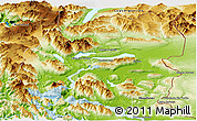 Physical Panoramic Map of Torres De Paine