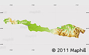 Physical Map of Lago Ranco, cropped outside