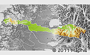 Physical Map of Lago Ranco, desaturated