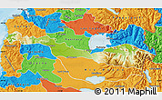 Physical Map of Lago Ranco, political outside