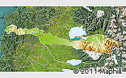 Physical Map of Lago Ranco, satellite outside