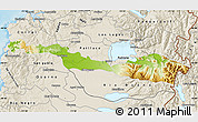 Physical Map of Lago Ranco, shaded relief outside