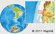 Physical Location Map of Paillaco, highlighted country