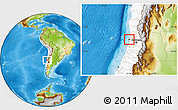 Physical Location Map of Valparaiso, highlighted country