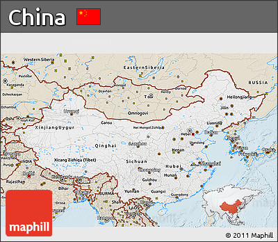Classic Style 3D Map of China