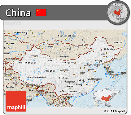 Classic Style 3D Map of China