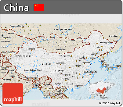 Classic Style 3D Map of China
