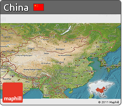 Satellite 3D Map of China